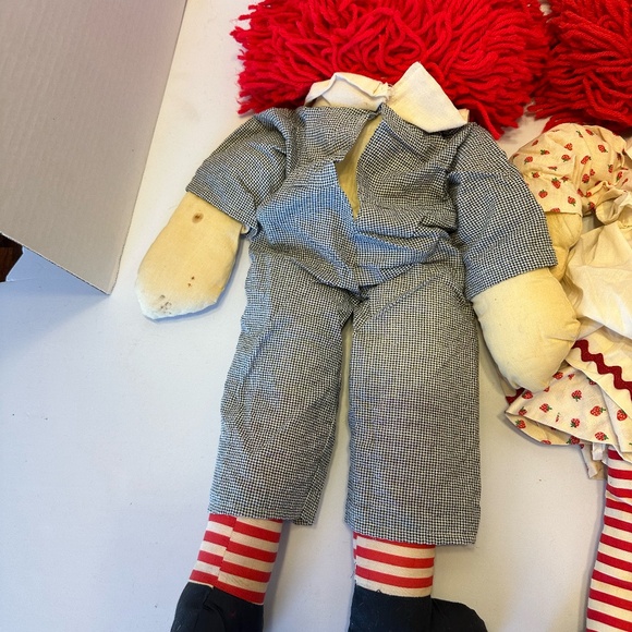 Vintage Raggedy Ann and Andy Handmade doll set  OOAK Plush Soft Toy Stuffed Dol - Picture 6 of 10